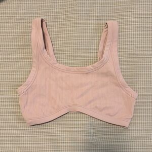 PINK Victoria's Secret Light Pink Ribbed Sports Bralette